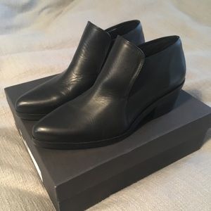 Black Leather Heeled Booties